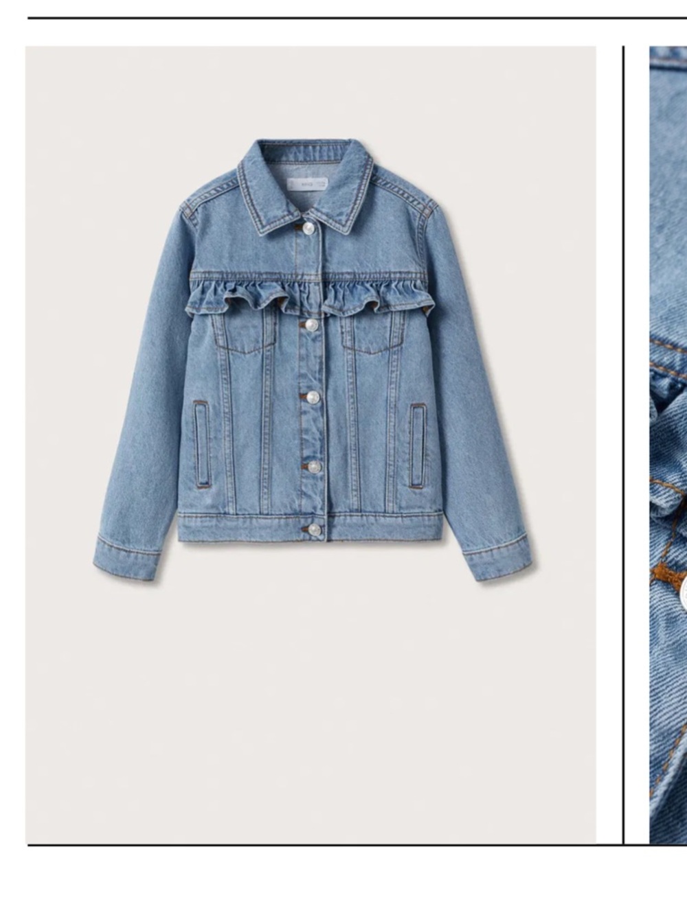 Frill Denim Jacket Mango